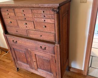 Early 20th Century American Cabinet Company Oak Dental Cabinet