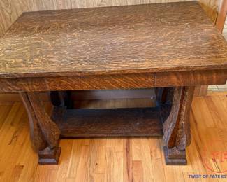 Antique Arts and Craft Tiger Oak Desk