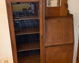 Antique Side-by-Side Secretary Desk / Display Cabinet
