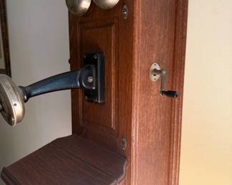 Antique Hand Crank Wall Hanging Telephone