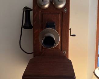 Antique Hand Crank Wall Hanging Telephone