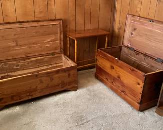 2 cedar chest- (left) 44x20x16
Right-37x18x20