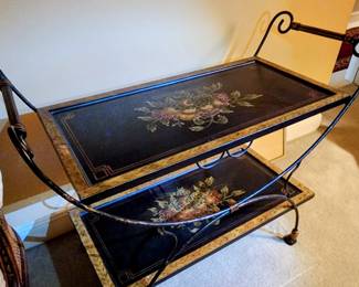 Two Tier Table on Metal Stand