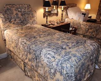 Pair Upholstered Twin Beds