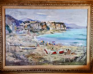 Framed Seaside Painting