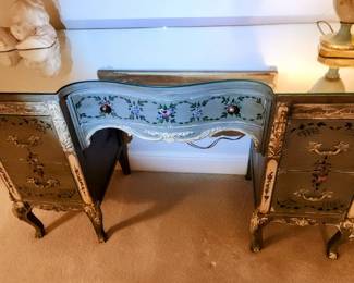 Antique Venetian Carved and Painted Desk