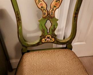 Antique Venetian Carved and Painted Chair