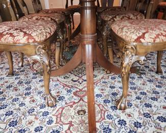 Table Pedestal and Dining Chairs Legs and Feet