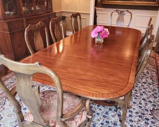 Vintage Mahogany Dining Table and Eight Chairs