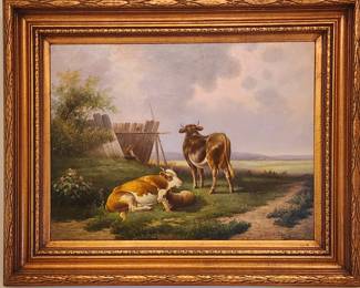 Oil Painting of Cows