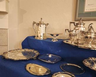 Collection of vintage and antique silver plate