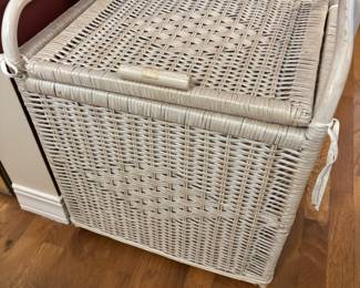 White Wicker Laundry Hamper
