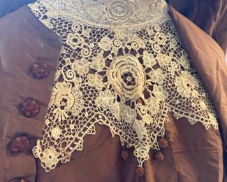 Edwardian Brown with Cream Lace 2 Piece Dress