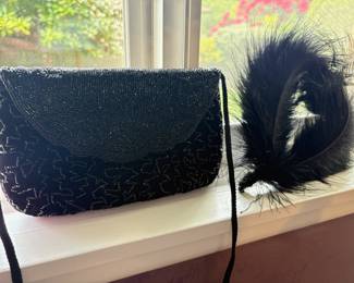 Black Beaded Evening Bag