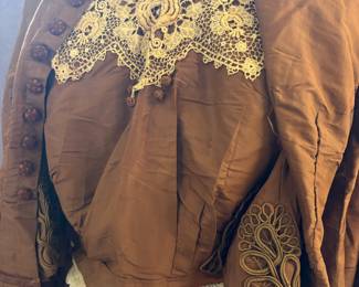 Edwardian Brown with Cream Lace 2 Piece Dress