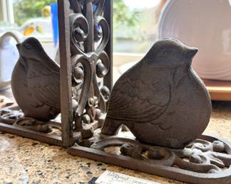 Cast Iron Bird Design Bookends, Pampered Chef Quikut Pairing Knife