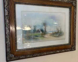 Framed & Matted Landscape Pastel Painting – Appears to be Signed M. Degraff
