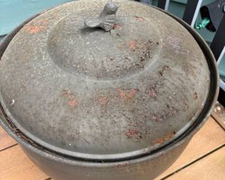 Cast Iron Lidded Pot with Bird Motif