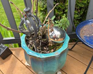 Turquoise Ceramic Planter