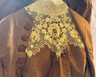 Edwardian Brown with Cream Lace 2 Piece Dress