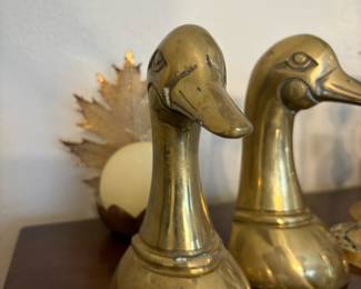 Pair of Brass Duck Head Bookends