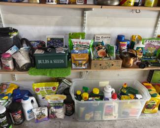 Soil, Fertilizer, Plant Food, Moss Out, Mole & Gopher Repellent, Weed Preventer, Bulbs & Seeds Storage Box
