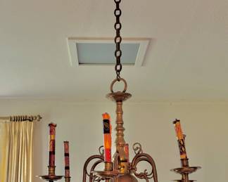 18th c. Continental brass 6 arm candlabra