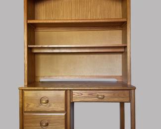 Stanley Desk With Cork Board Backed Hutch With Chair