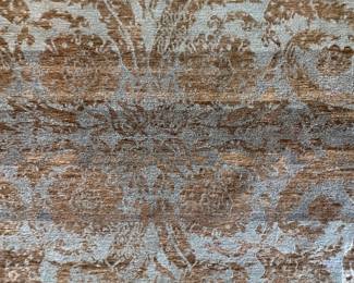 Modern Area Rug With Floral Decoration In Green And Brown