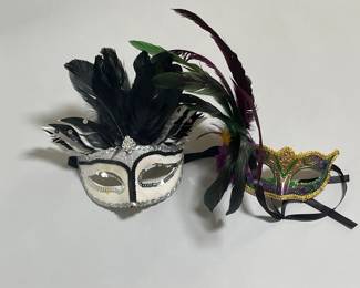 Two Venetian Masks, Unsigned