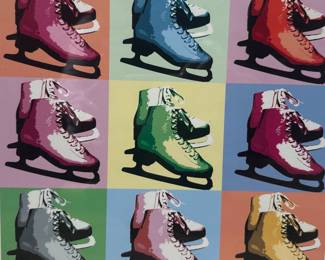 Pop Art Skates Framed Print, Signed Regina Bellingham