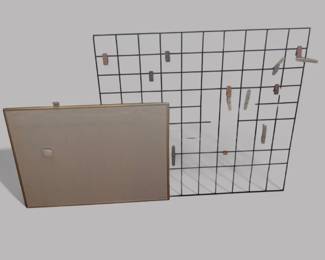 Wire Hanging Clothes Pin Message Board With Dry Erase Calendar