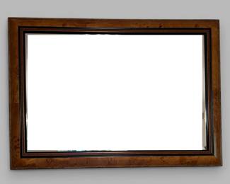 Inlaid Wood Framed Wall Mirror