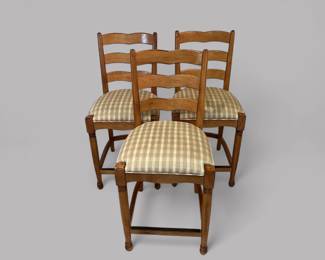 French Provincial Style Ladderback Counter Stools (3)