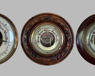Set Of 3 German Circular Barometers