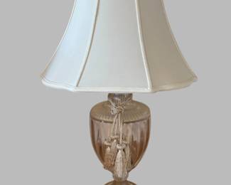 Glass Baluster Form Lamp On Marble Base