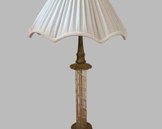 John Richard Classical Style Cut Glass And Brass Column Lamp