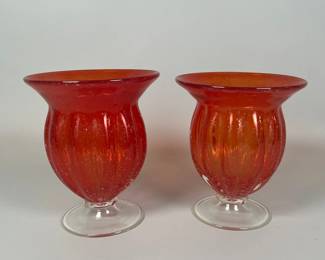Pair Of Amici Glass Vases
