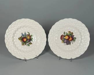 Pair Of Spode Fruit Painted Plates