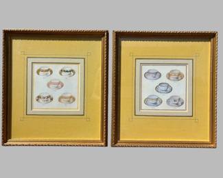 Pair Of Framed Decorative Teacup Lithographs