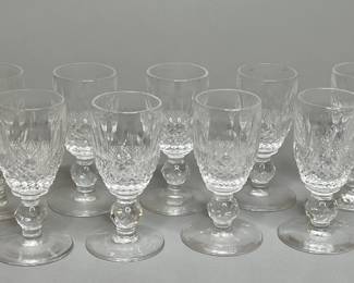 Set Of Waterford Colleen Short Stem Crystal Cordial Glasses (9)