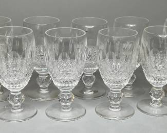 Set Of Waterford Colleen Short Stem Crystal Sherry Glasses (9)