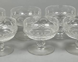 Set Of Waterford Colleen Short Stem Crystal Low Sherbert Glasses (7)