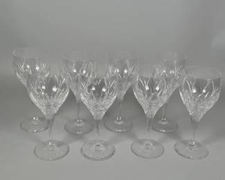 Set Of (8) Atlantis Cut Crystal Martini Glasses