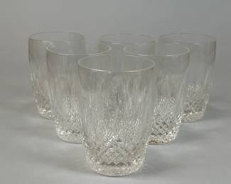 Set Of Waterford Colleen 10 Oz Flat Crystal Tumblers (6)