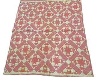 Vintage Pink White Quilt