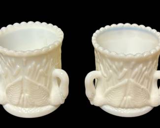 Milk Glass 3 Handled Toothpick Holders
