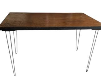 Wood Iron Base Table