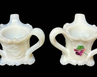 Milk Glass 3 Handled Toothpick Holders