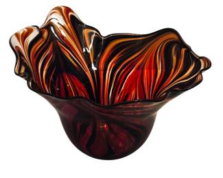 Vibrant Hand Blown Art Glass Bowl